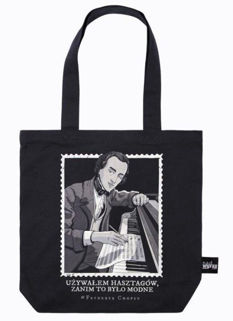 Torba bawełniana czarna Fryderyk Chopin