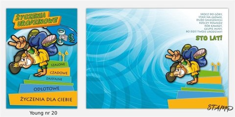 Karnet Young B6 + koperta wzór nr 020 Urodziny