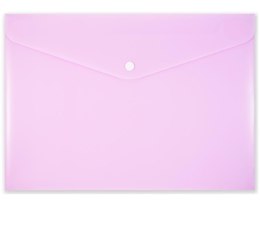 Koperta na zatrzask A4 PP-113 pastelowa różowa