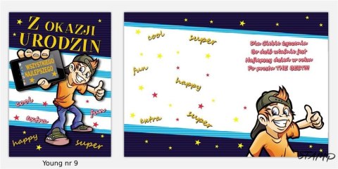 Karnet Young B6 + koperta nr 009 Urodziny