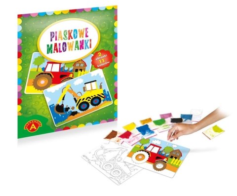 Piaskowe malowanki Koparka i Traktor ALEX