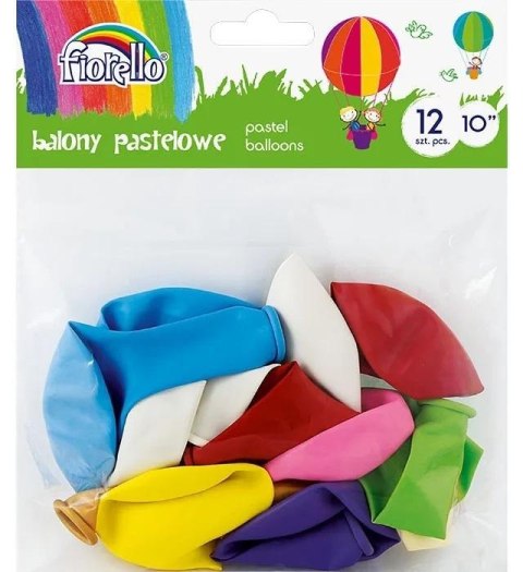 Balony Pastel 10'' mix 12 sztuk FIORELLO