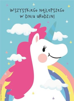 Karnet B6 Urodziny Jednorożec