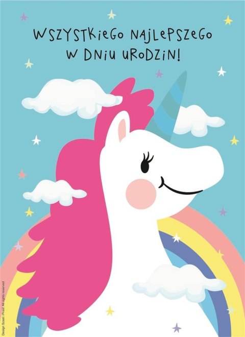 Karnet B6 Urodziny Jednorożec