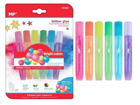 Klej brokatowy metaliczny 6 kolorów