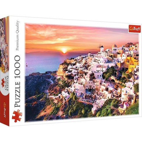Puzzle 1000 Zachód słońca nad Santorini TREFL