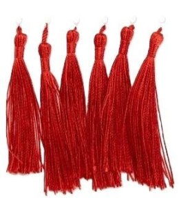 Frędzelki chwosty ozdobne czerwone 8cm 6szt