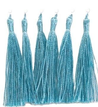 Frędzelki chwosty ozdobne jasnoniebieskie 8cm 6szt
