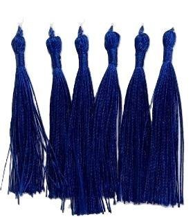 Frędzelki chwosty ozdobne niebieskie 8cm 6szt