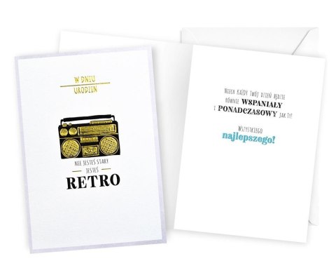 Karnet B6 Urodziny retro