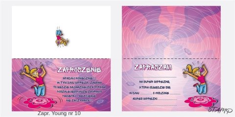 Zaproszenia Young Dziewczynka wzór nr 10 10szt