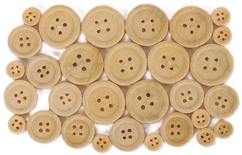 Guziki drewnianie 02 - Naturalne
