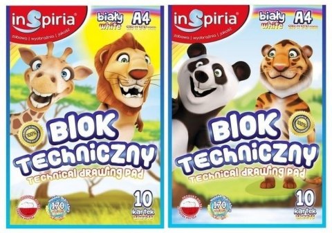 Blok techniczny A4/10K 170g biały (10szt)