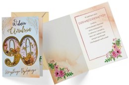 Karnet B6 konfetti KNF-044 Urodziny 90