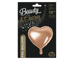 Balon foliowy Serce różowo-złoty 45cm