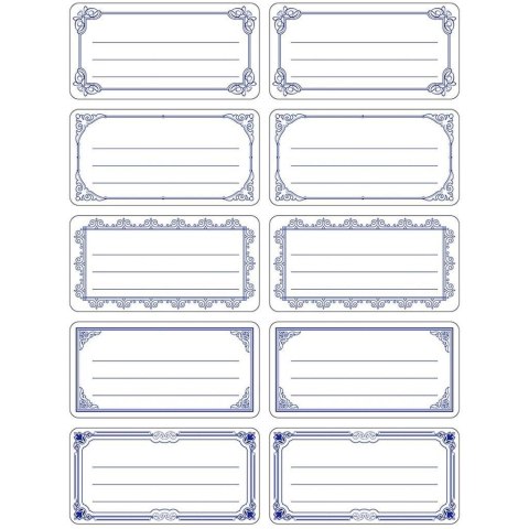 Naklejki na zeszyty biało niebieskie 240 sztuk