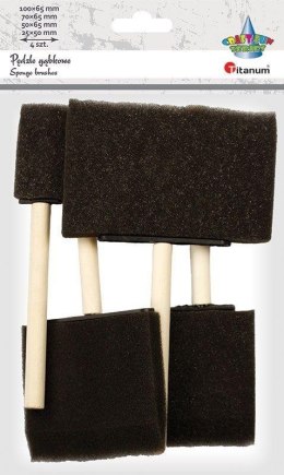 Pędzle gąbkowe płaskie mix 4szt