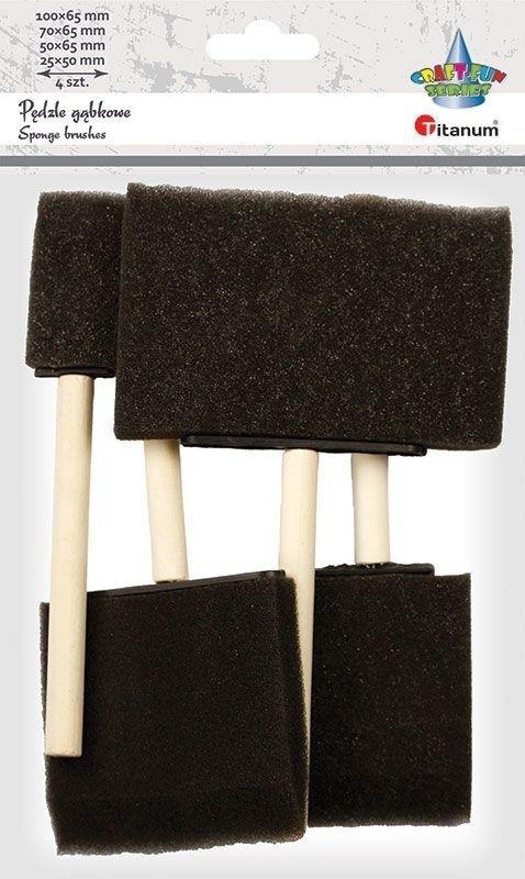 Pędzle gąbkowe płaskie mix 4szt