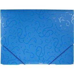 Teczka A4 z gumką wzory niebieska