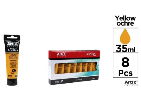 Farba akrylowa ochra żółta 35ml (8szt)