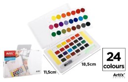 Farba akwarelowa z pędzlem wodnym 24 kolory