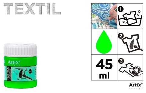 Farba do tkanin zielona fluor 45ml (6szt)