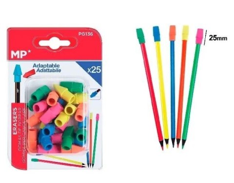 Gumka do ścierania na ołówek 25szt