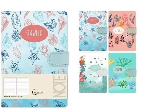 Notatnik A5 linia 144 strony na magnes MIX