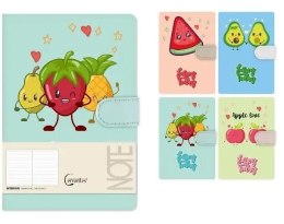 Notatnik A5 linia 144 strony na magnes MIX