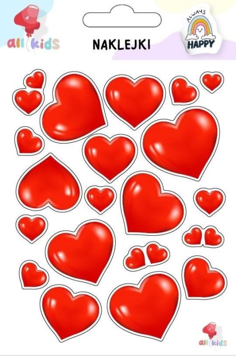 Naklejki dla dzieci Serca Walentynki 1
