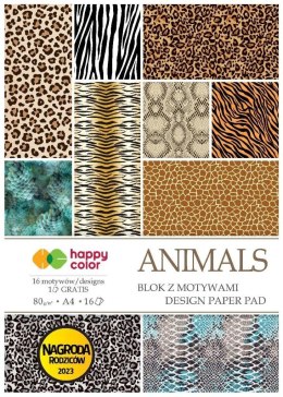 Blok z motywami Animals Wild A4/16K HAPPY COLOR