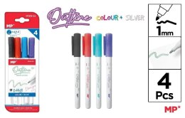 Markery z podwójną linią 4 kolory