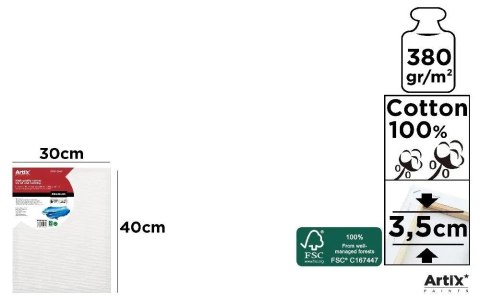 Podobrazie 30x40x3,5cm 380g/m2