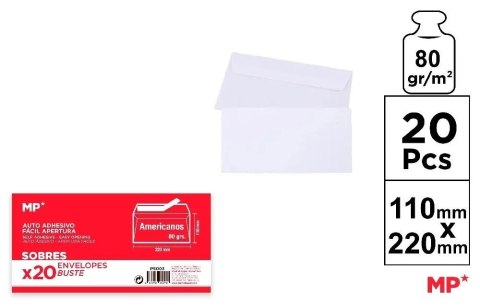 Koperta biała 220x110mm 20szt
