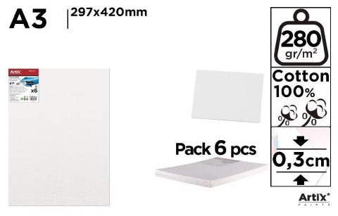 Tablica malarska A3 29,7x42x0,3cm (6szt)