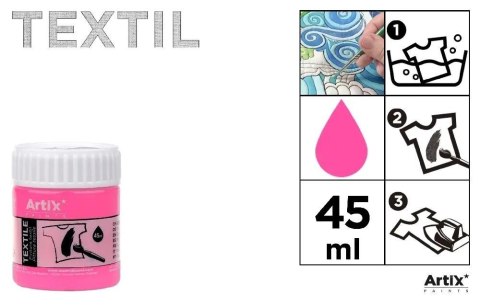 Farba do tkanin 45ml różowa (6szt)
