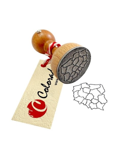 Stempel mapa Polski - województwa
