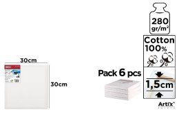 Tablica malarska 30x30x1.5 cm 280g/m2 (6szt)