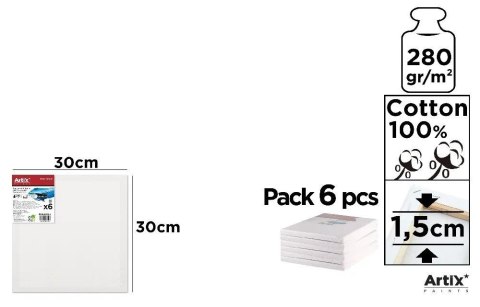Tablica malarska 30x30x1.5 cm 280g/m2 (6szt)