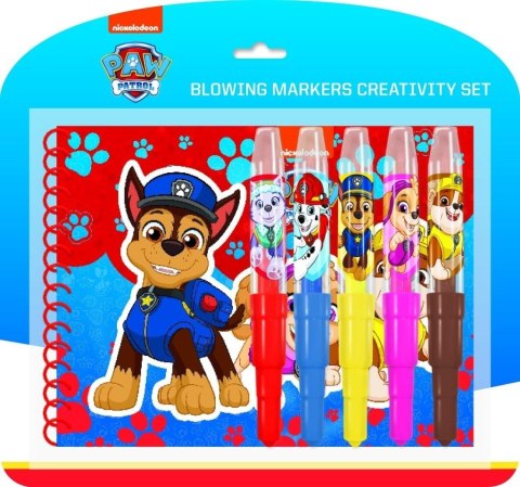 Zestaw markery Psi Patrol 5szt + notes +szablon