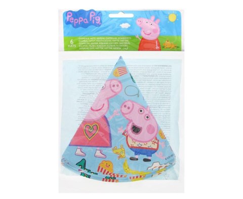 Czapeczki papierowe Świnka Peppa 6szt