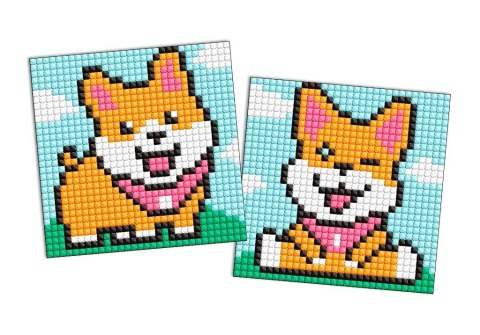 Diamentowa mozaika Kids magnes - Zabawne psy 9x9cm