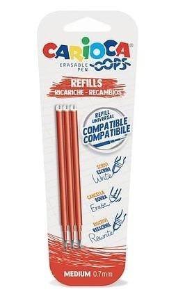 Wkład do długopisu wymazyw Oops czerwony 3szt