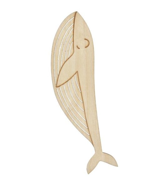 Drewniana zakładka do książki z grawerem Wieloryb