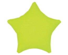 Balon foliowy Gwiazda fluor żółty 46cm