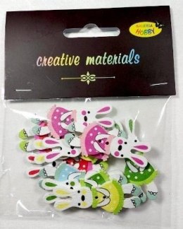 Guziki ozdobne Króliczki 45mm 10szt