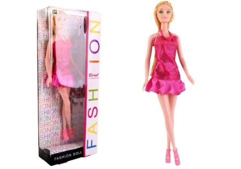 Lalka Beryl Fashion różowa sukienka z falbanką