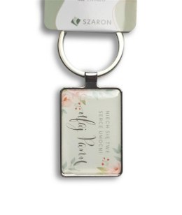 Brelok metalowy srebrny - Niech się twe serce