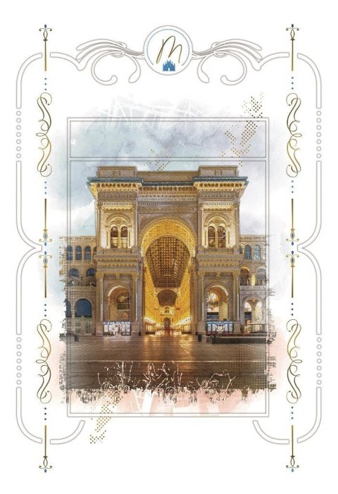 Karnet 12x18cm + koperta Galeria Mediolan