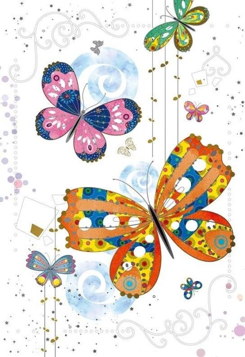 Karnet 12x18cm + koperta Motyle